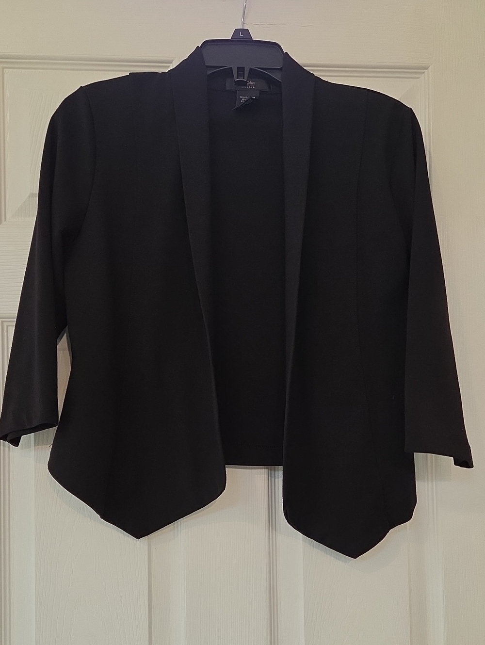Mossimo Supply Co. Black Open-Front Blazer Shorter In Back 3/4 Sleeves